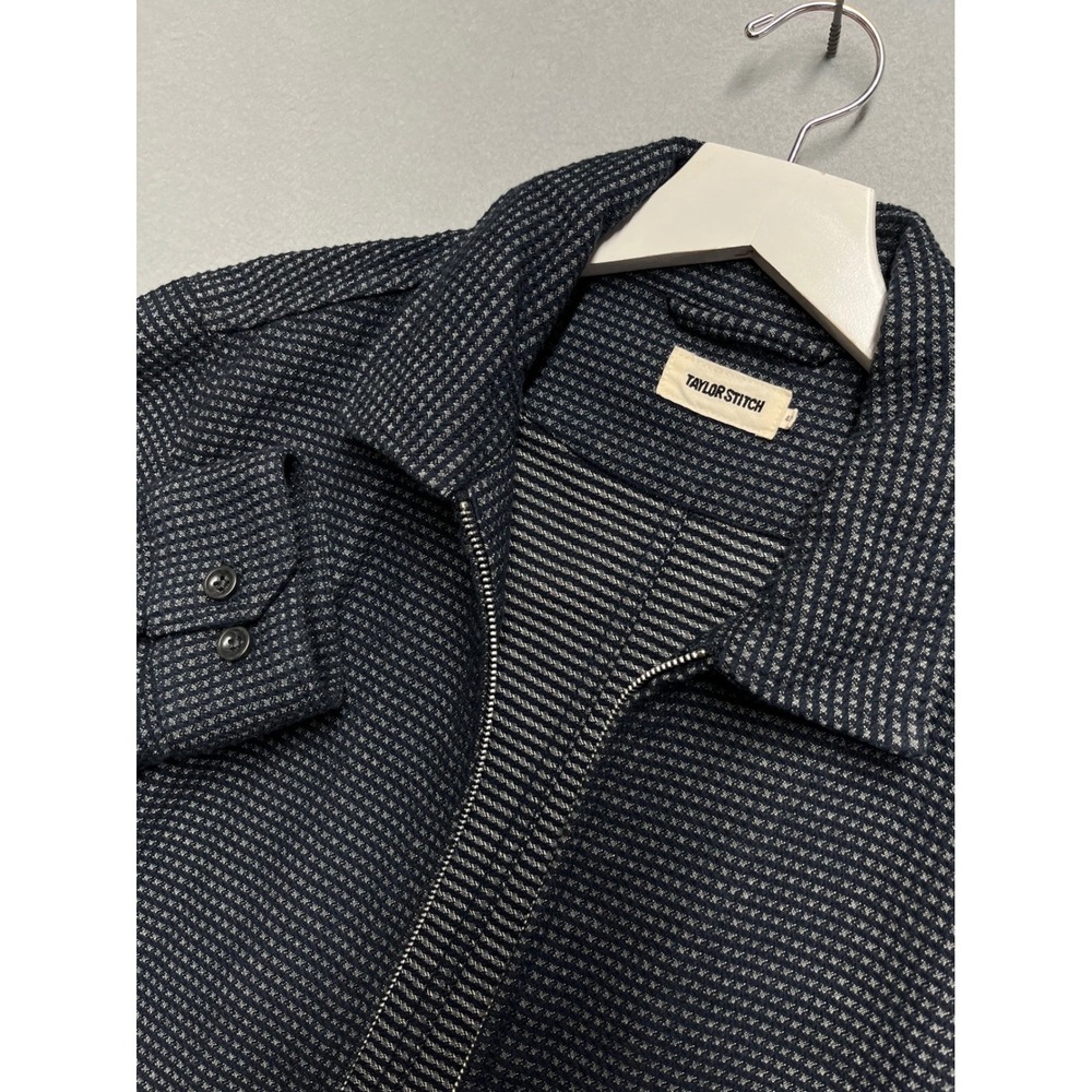 New Taylor Stitch Indigo Textured Dobby Weave Zip Jacket Mens 40 Organic‎ Cotton